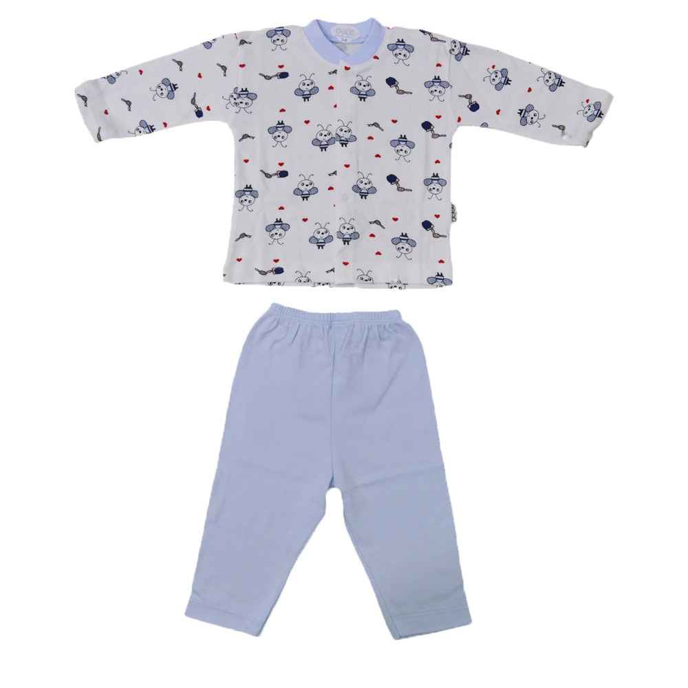 Sebi Bebe Bebek Pijama Takımı 2316 Beyaz-Mavi