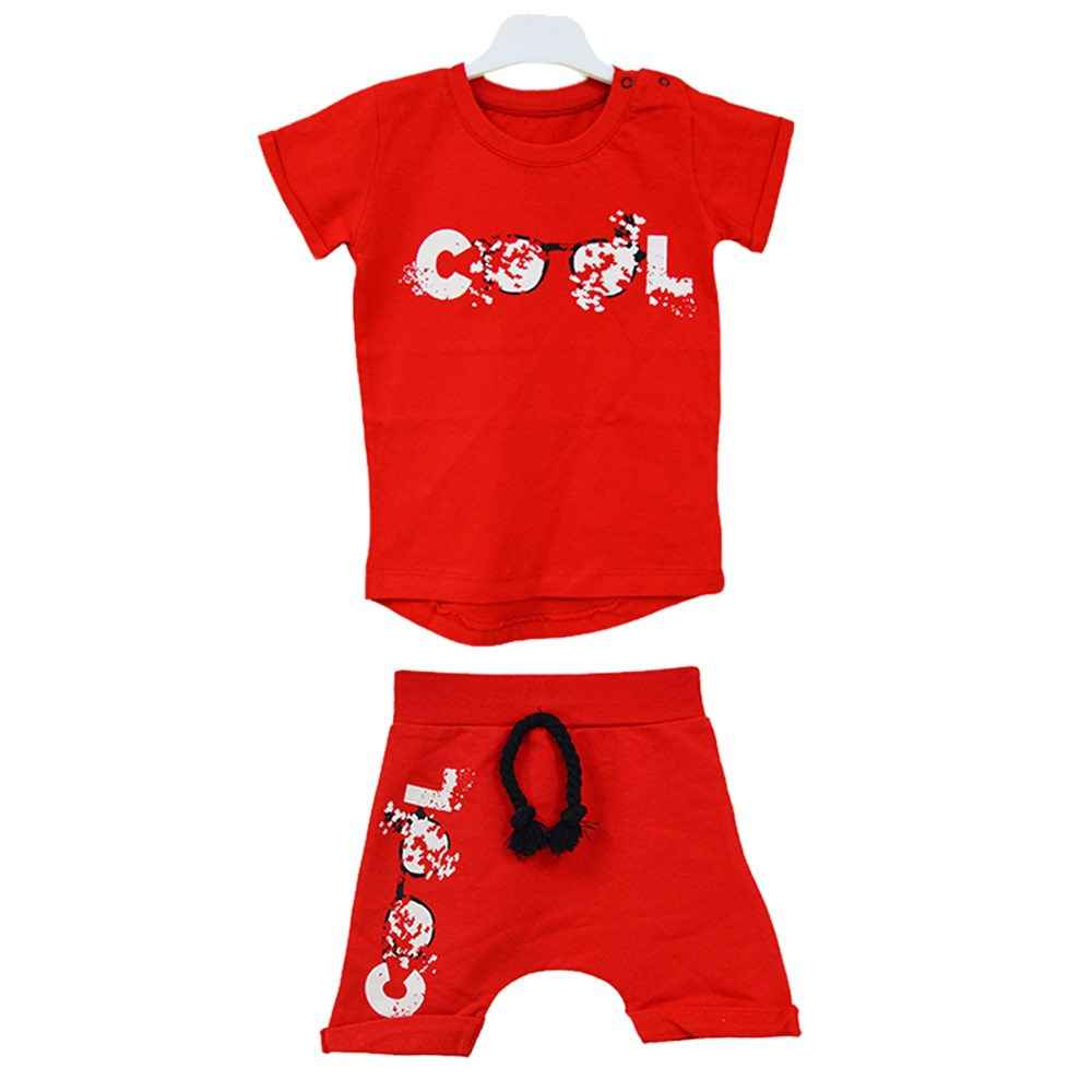 Babycool Kısa Kollu 2'li Bebek Takımı KMB04 Kırmızı