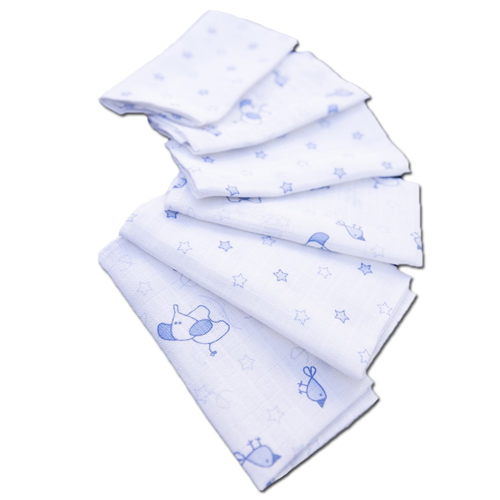 Mycey 6'lı Muslin Ağız Bezi Baskılı