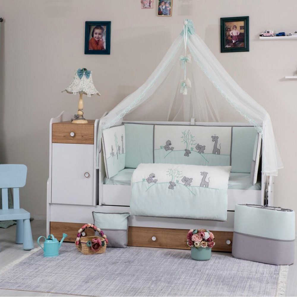 Mini Baby Ducky Bebek Uyku Seti 10 Parça 75x130 cm Yeşil