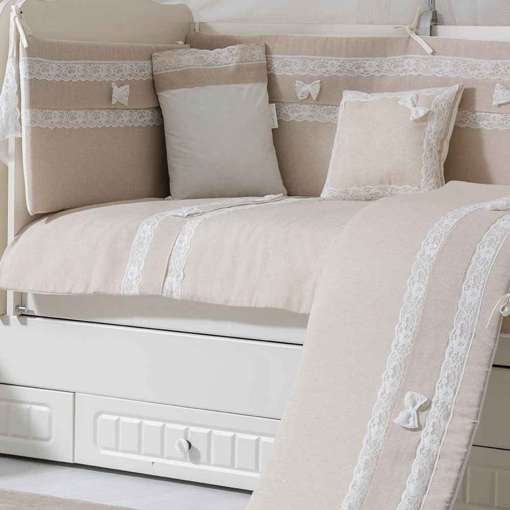 Mini Baby Linen Bebek Uyku Seti 10 Parça 75x130 cm Kahverengi