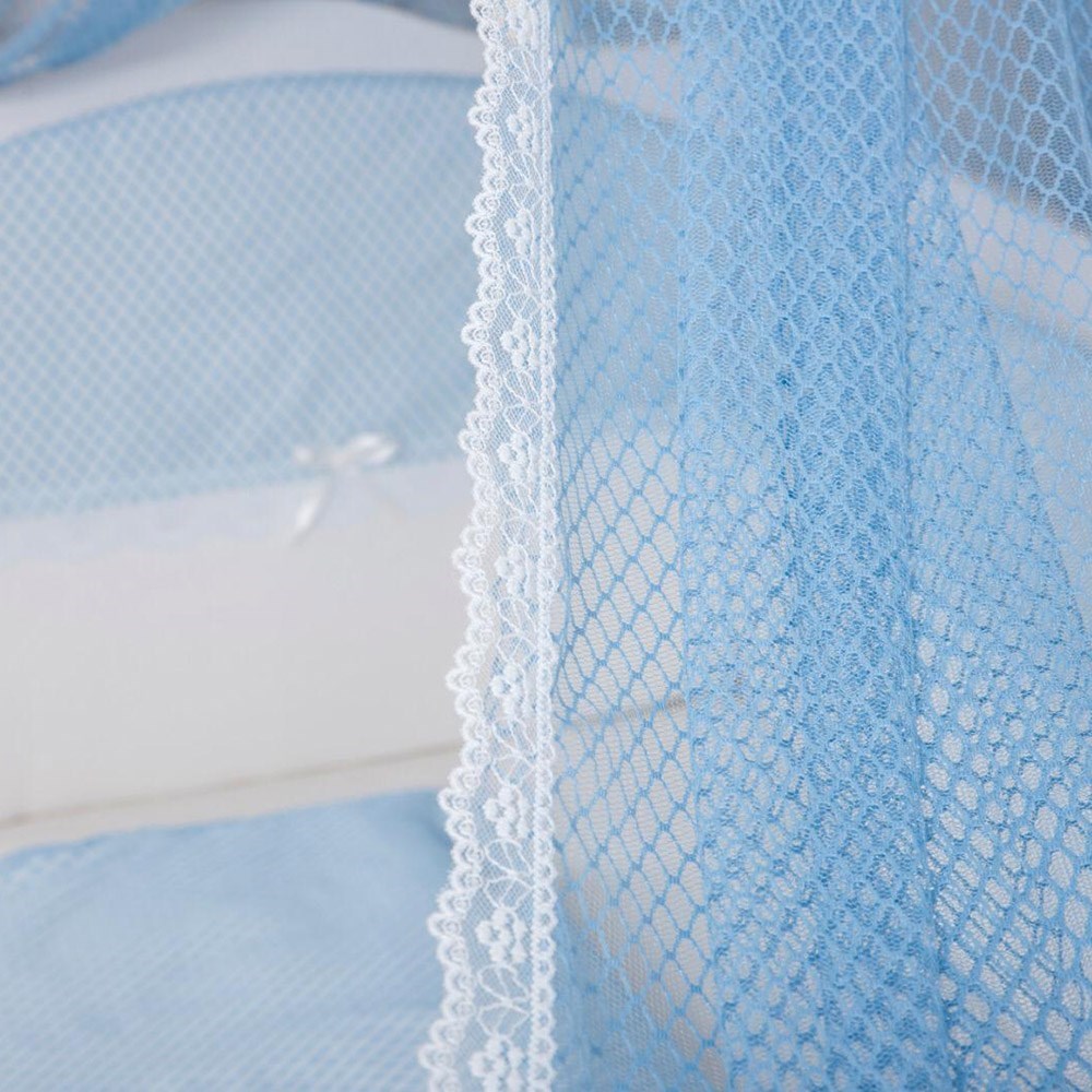 Mini Baby Fileli Bebek Uyku Seti 10 Parça 60x120 cm Mavi