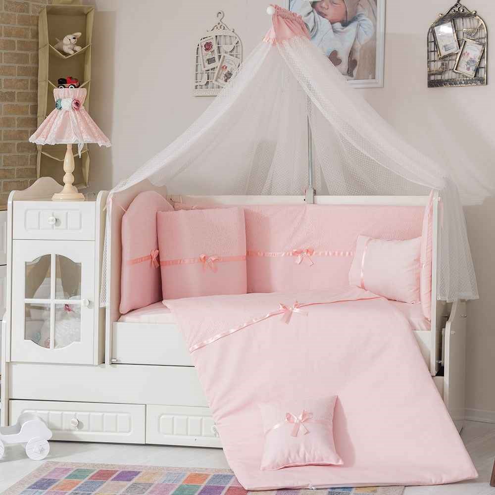 Mini Baby 1453 Bebek Uyku Seti 10 Parça 75x130 cm Pembe