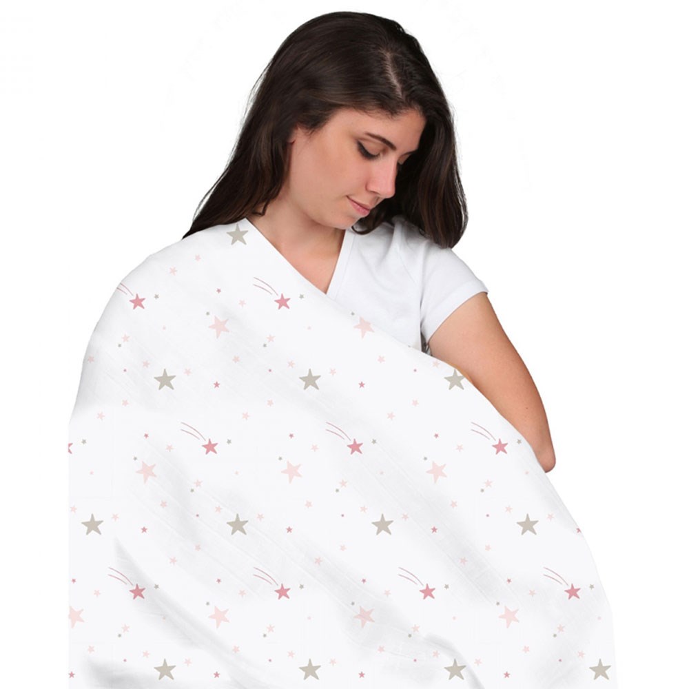Momeasy İkili Müslin Örtü 100x120  Pembe
