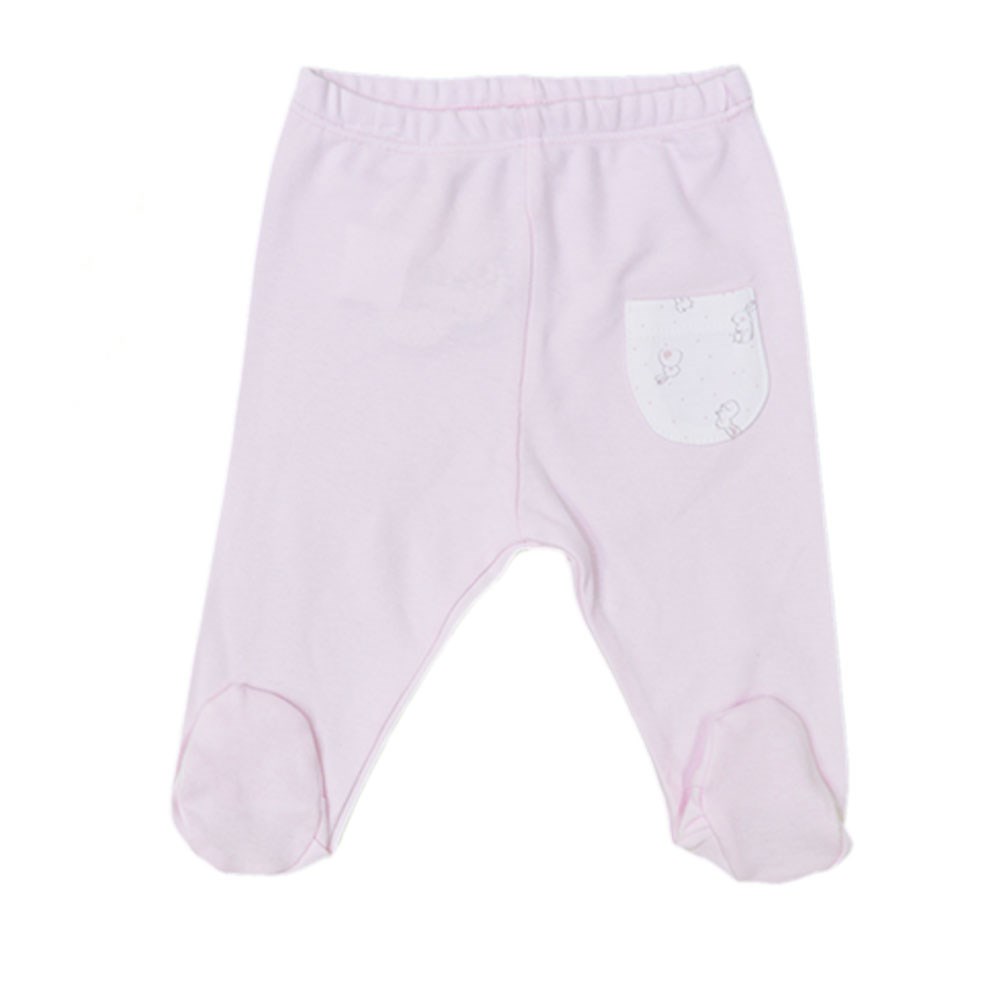 Bibaby Organik Rabbit Bebek Pantolonu 57493 Ekru-Pembe