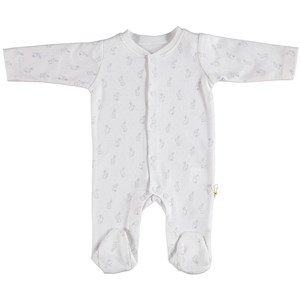 Bibaby Organik Rabbit Bebek Tulumu 60372 Ekru-Mavi