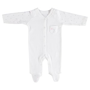 Bibaby Organik Gıraffe Bebek Tulumu 60373 Ekru-Pembe