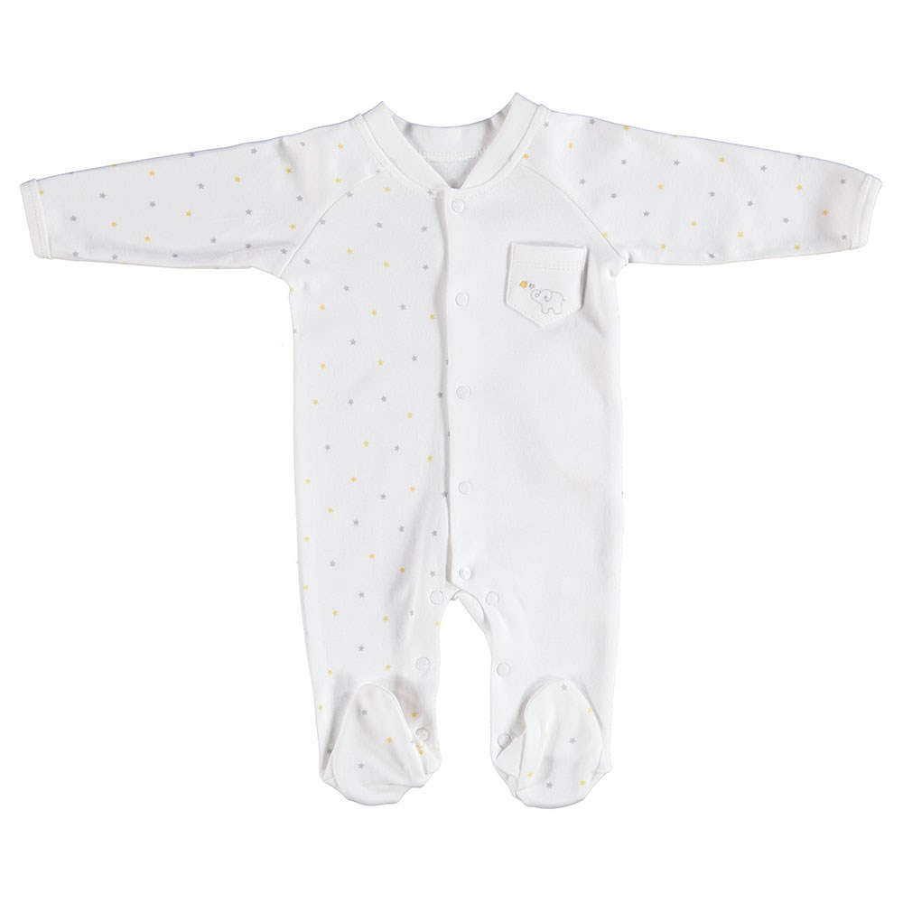 Bibaby Organik Elephant Bebek Tulumu 60374 Ekru-Sarı