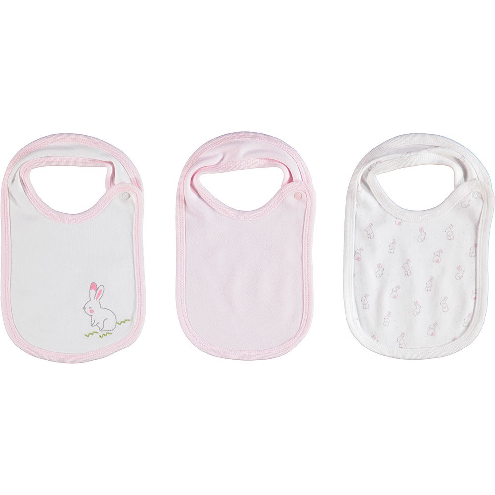 Bibaby Organik Rabbit 3lü Bebek Mama Önlüğü 75106 Ekru-Pembe