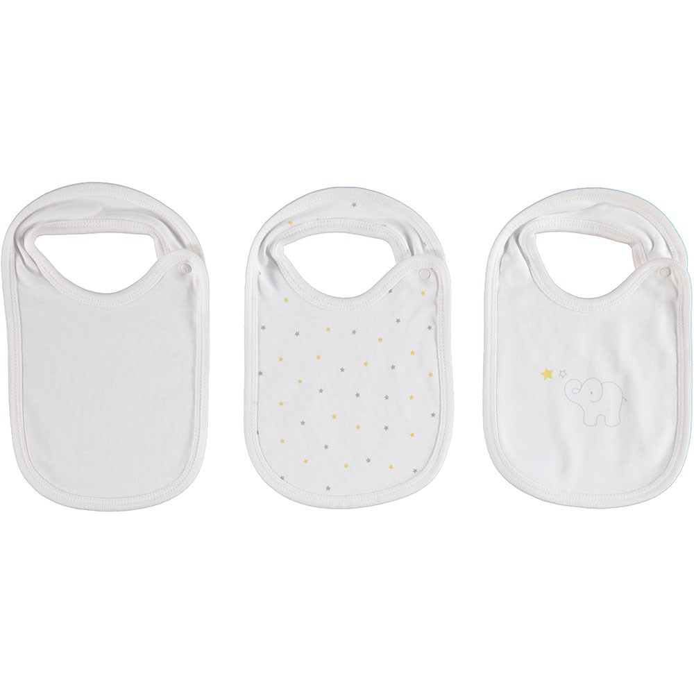 Bibaby Organik Elephant 3lü Bebek Mama Önlüğü 75111 Ekru-Sarı