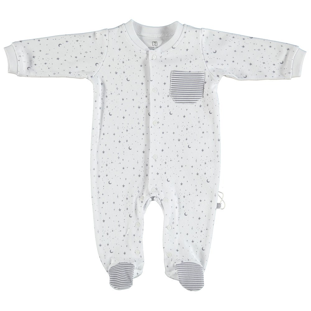 Bibaby Stars Bebek Tulumu 60397 Beyaz