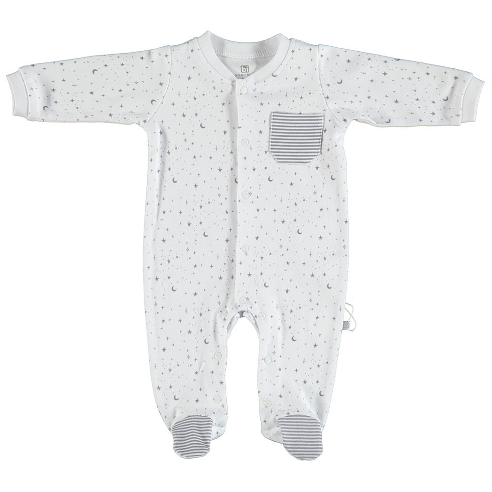 Bibaby Stars Bebek Tulumu 60397 Beyaz