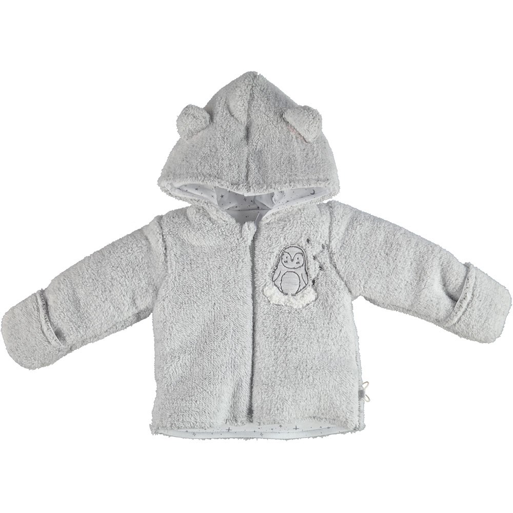 Bibaby Stars Bebek Hırkası 61337 Gri-Melanj