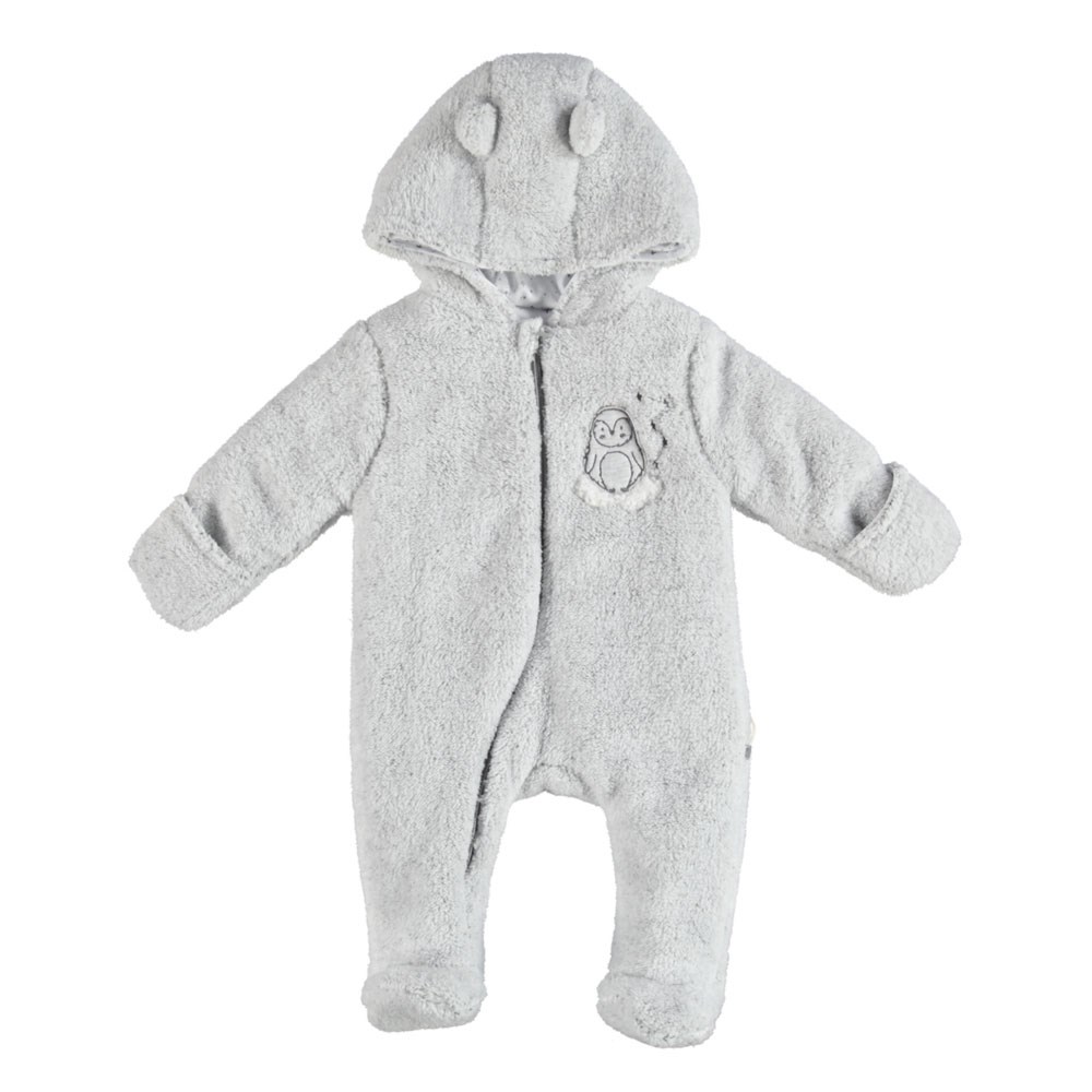 Bibaby Stars Bebek Tulumu 60424 Gri-Melanj