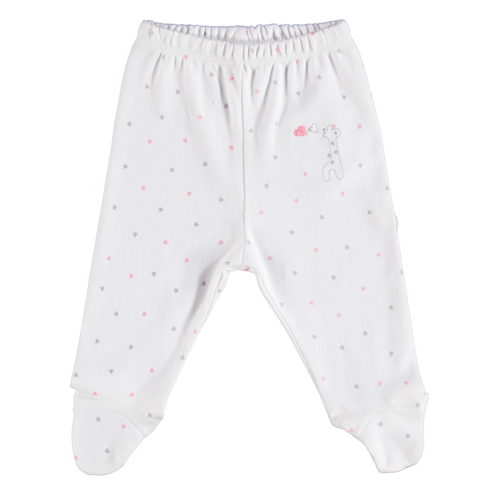 Bibaby Organik Gıraffe Bebek Pantolonu 57497 Ekru-Pembe