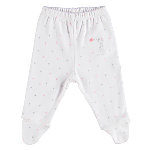 Bibaby Organik Gıraffe Bebek Pantolonu 57497 Ekru-Pembe