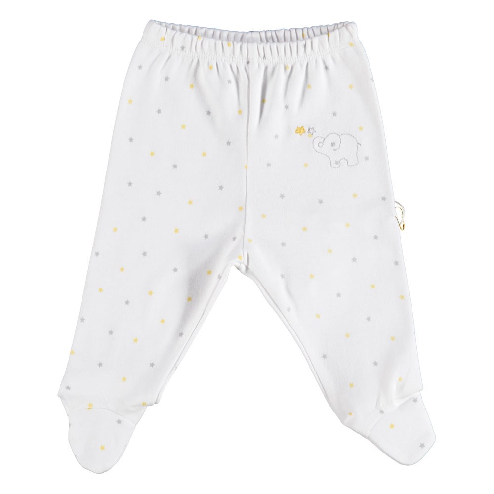 Bibaby Organik Elephant Bebek Pantolonu 57498 Ekru-Sarı