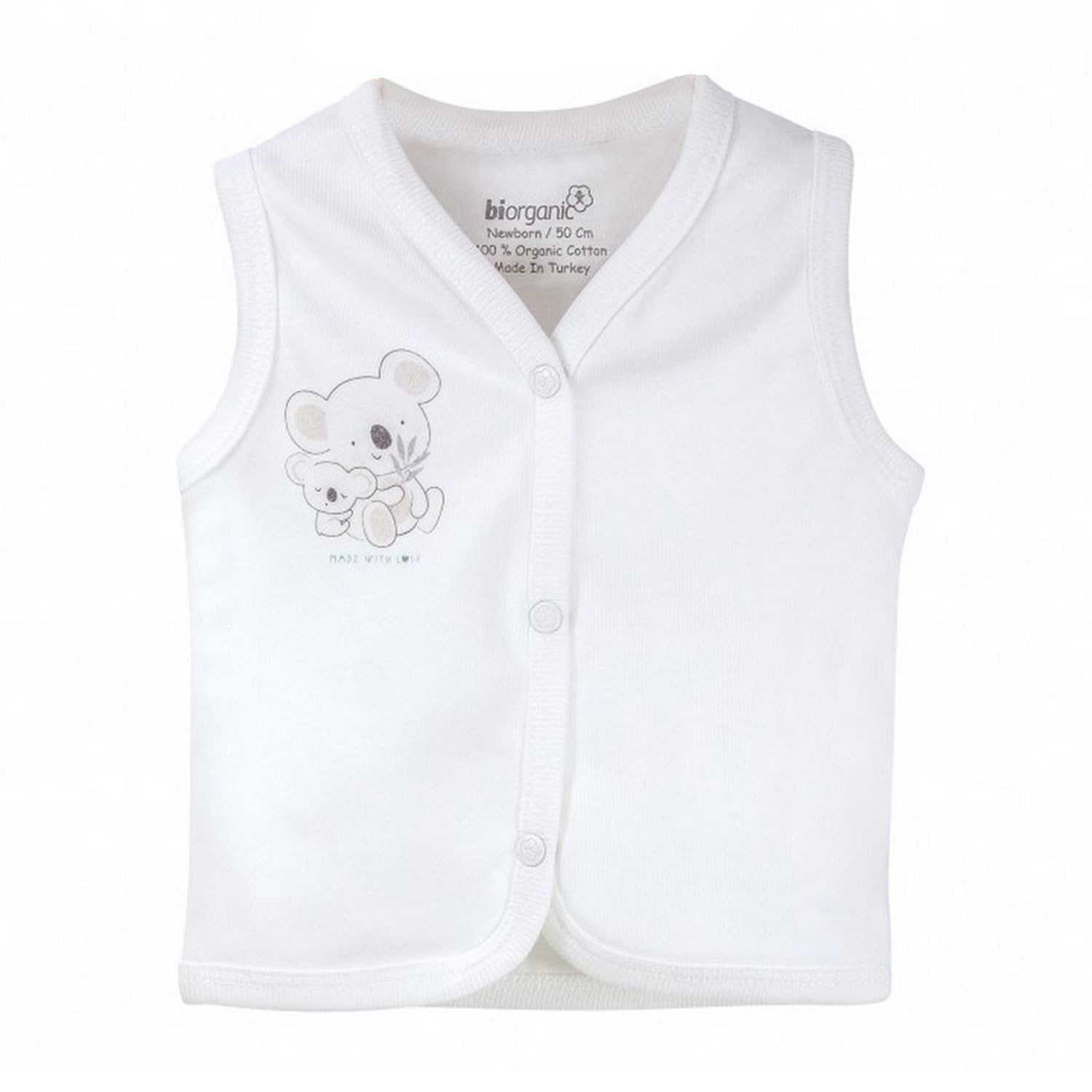 Bibaby Organic Bebek Yeleği 61343 Beyaz