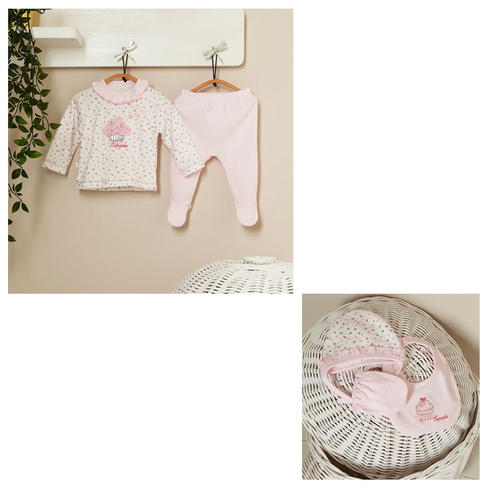 Caramell Bebek Hastane Çıkış Seti 5'li ZK5152 Pembe
