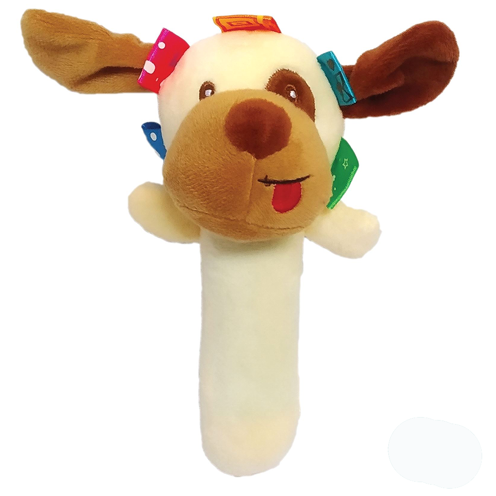 Sozzy Toys Peluş Çıngıraklı Sıksık Oyuncak Krem