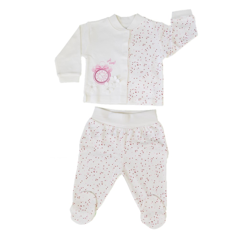 Bebengo Saatli Patikli Bebek Alt Üst Takım BK5000 Pembe