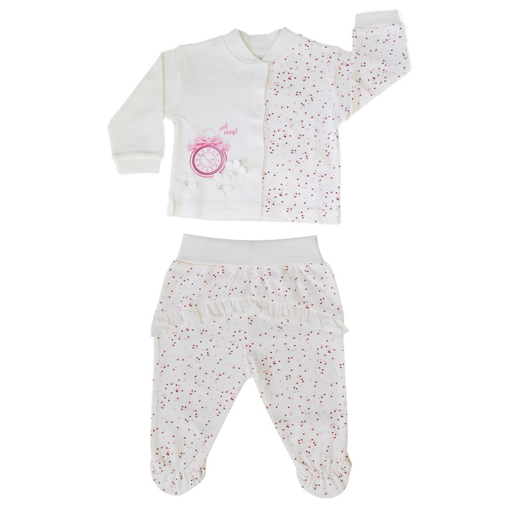 Bebengo Saatli Patikli Bebek Alt Üst Takım BK5000 Pembe