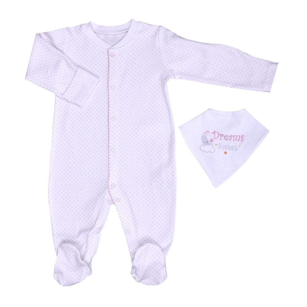 Kitikate Dreams Simple Önlüklü Bebek Tulumu S59441 Beyaz-Pembe