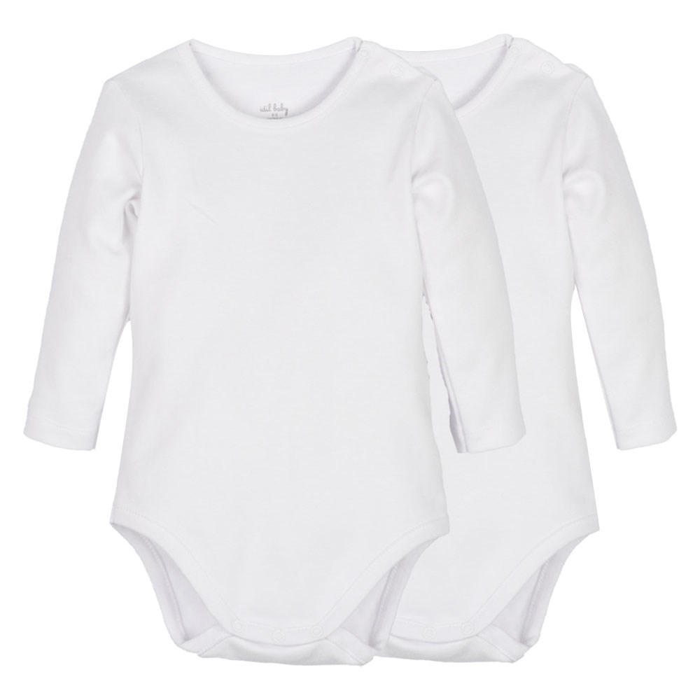 İdil Baby 2'li Uzun Kollu Bebek Body Takımı 12881 Beyaz