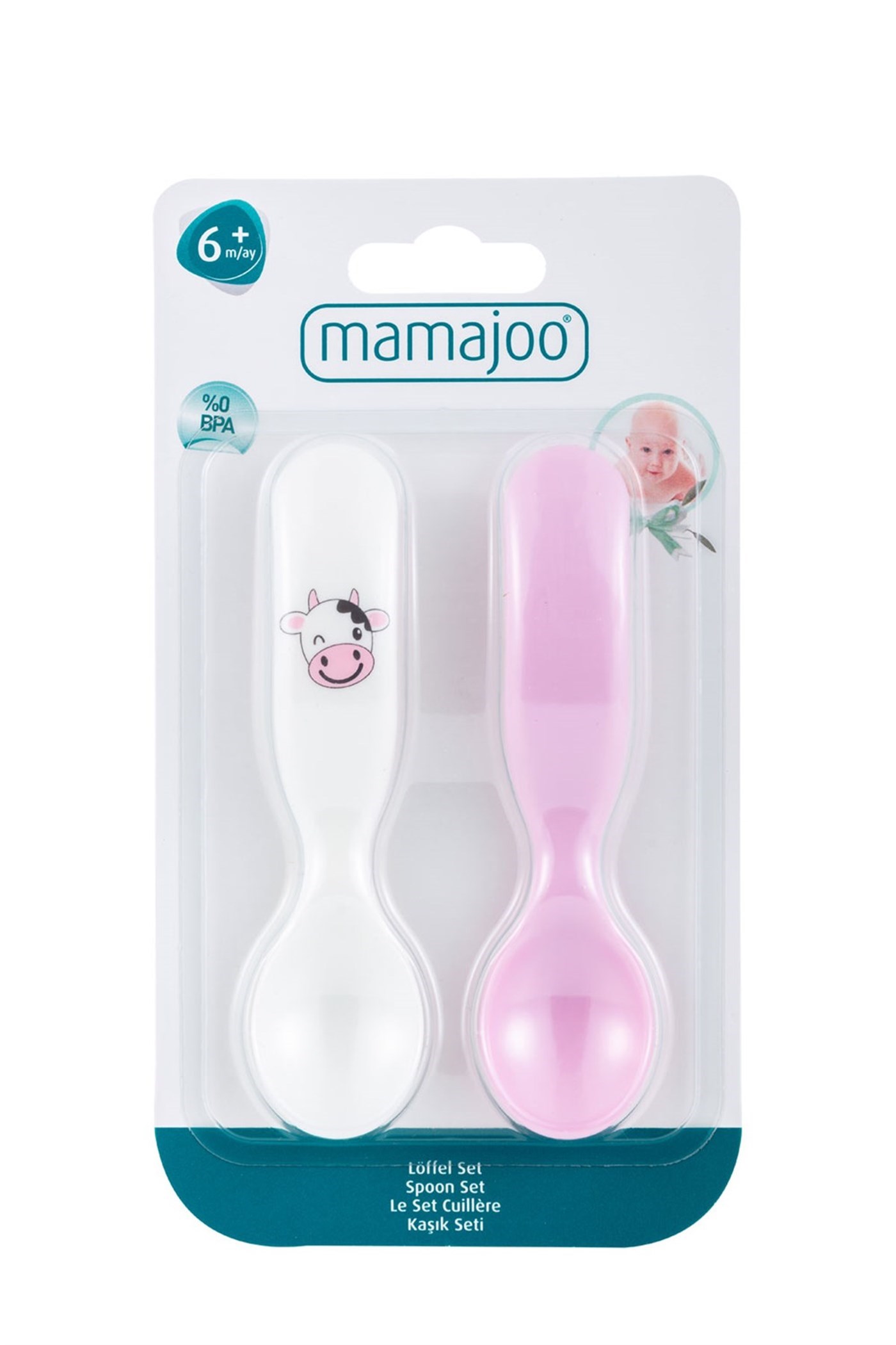 Mamajoo Desenli Kaşık Seti Pembe