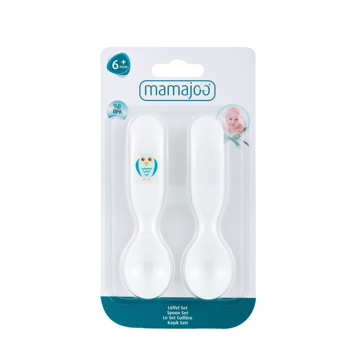 Mamajoo Desenli Kaşık Seti Beyaz