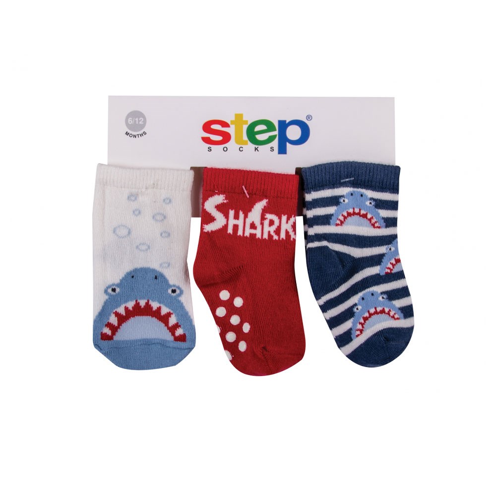 Step 3'lu Soket Bebek Çorabı 1984 Lacivert-Kırmızı