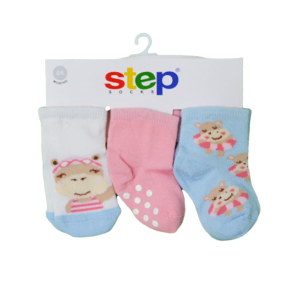 Step 3'lu Soket Bebek Çorabı 1998 Turkuaz-Pembe