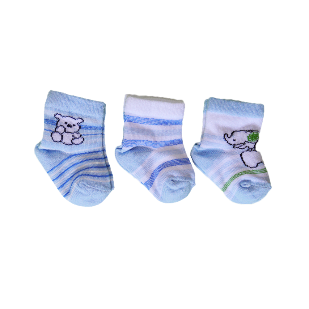 Sebi Bebe 3'lü Bebek Çorabı 197 Mavi