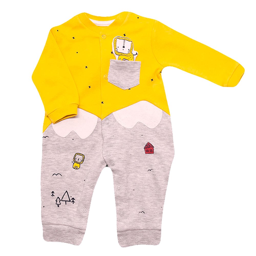 Mymio Aslan Patikli Bebek Tulumu 2402 Sarı