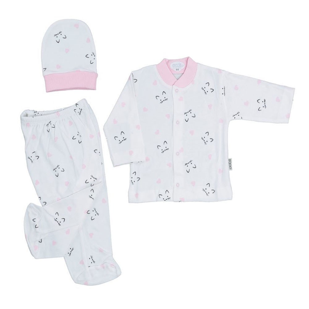 Sebi Bebe Bebek Pijama Takımı 2236 Ekru-Pembe