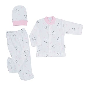 Sebi Bebe Bebek Pijama Takımı 2236 Ekru-Pembe