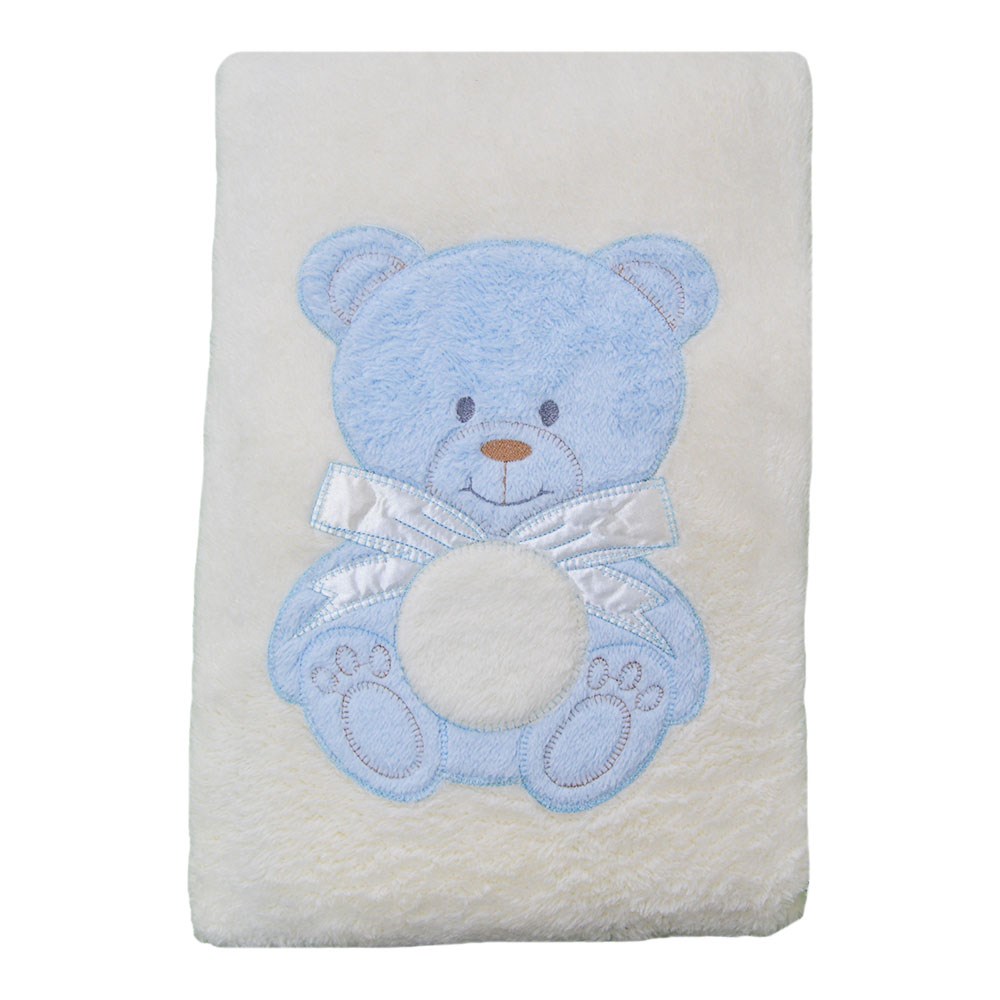 Sebi Bebe Peluş Bebek Battaniyesi 9172 Krem-Mavi
