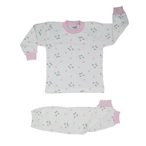 Sebi Bebe Bebek Pijama Takımı 2404 Krem-Pembe