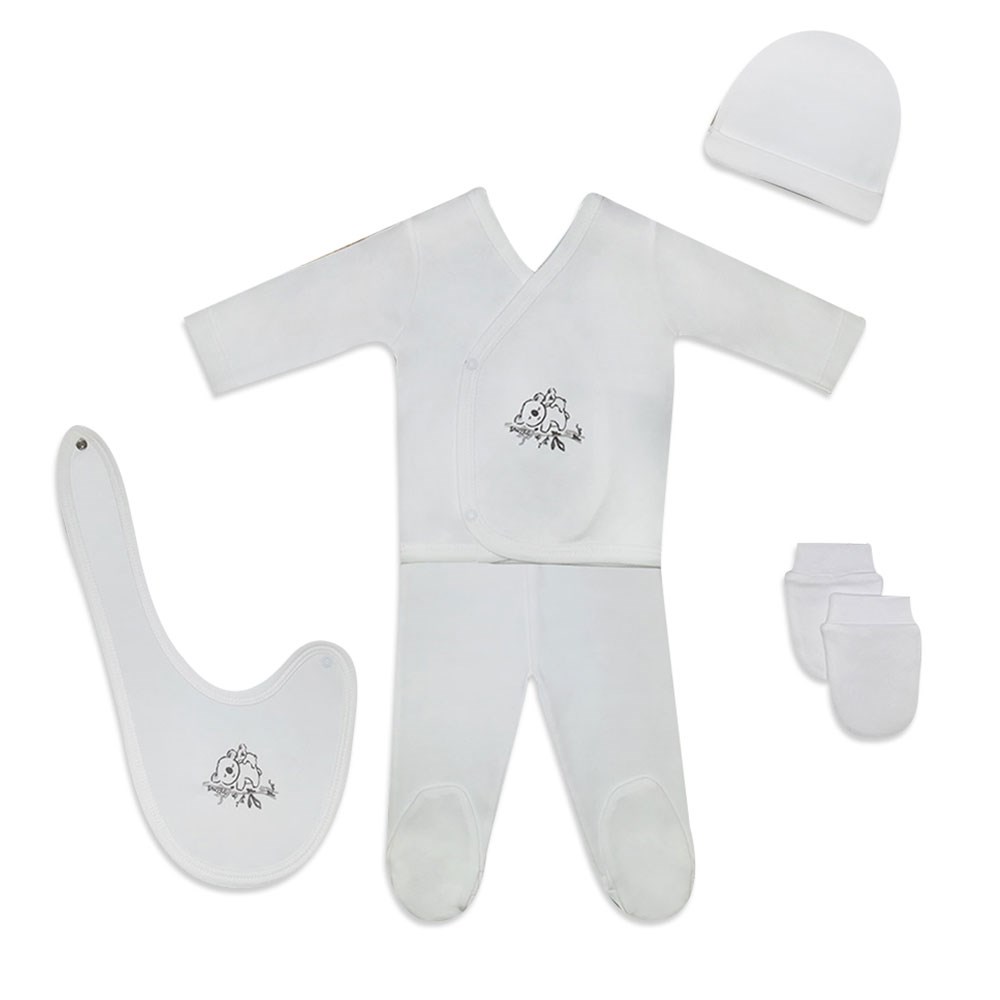 Ciccim Baby Bebek Hastane Çıkış Seti 5'li 4164 Beyaz