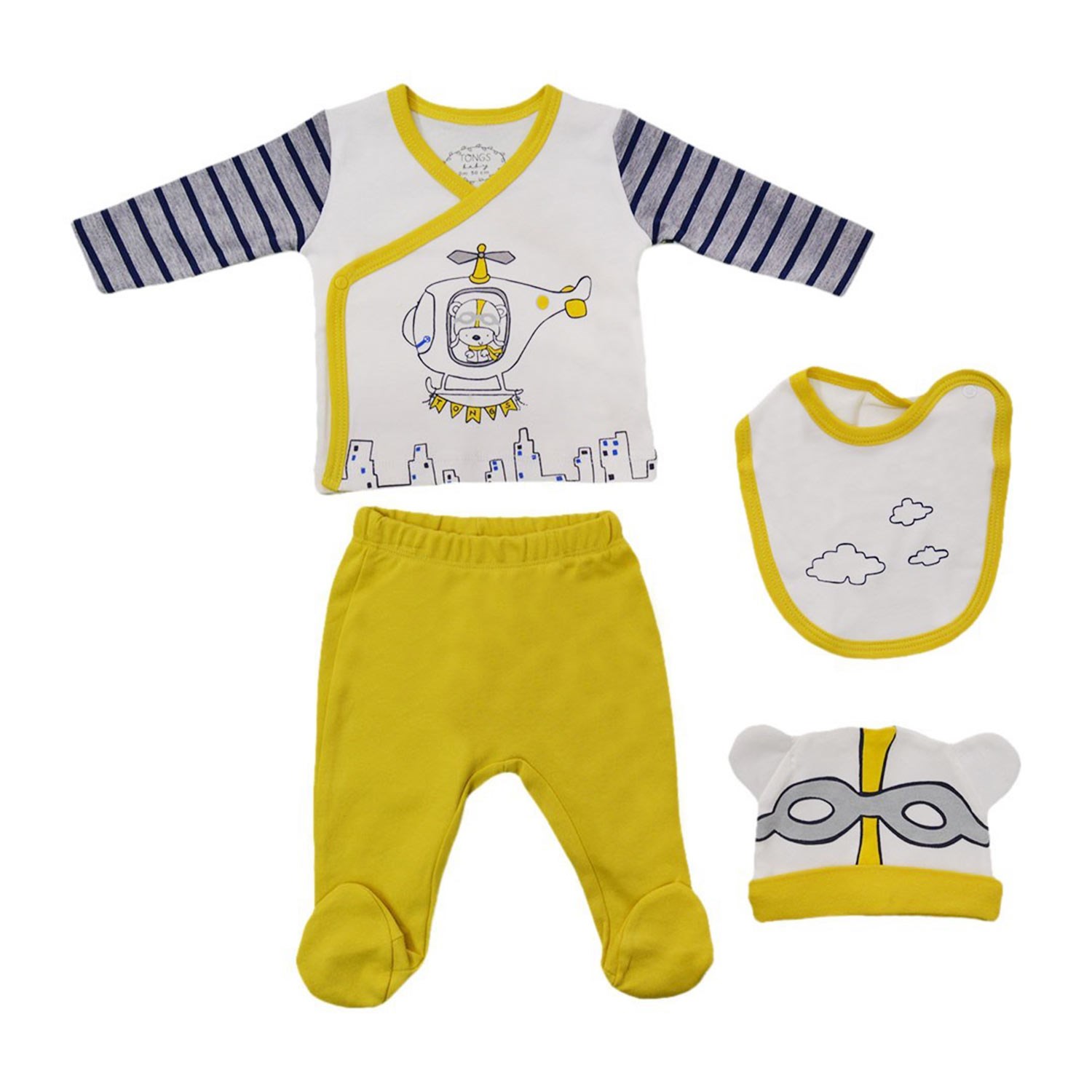 Tongs Baby Bebek Zıbın Takımı 2137 Hardal