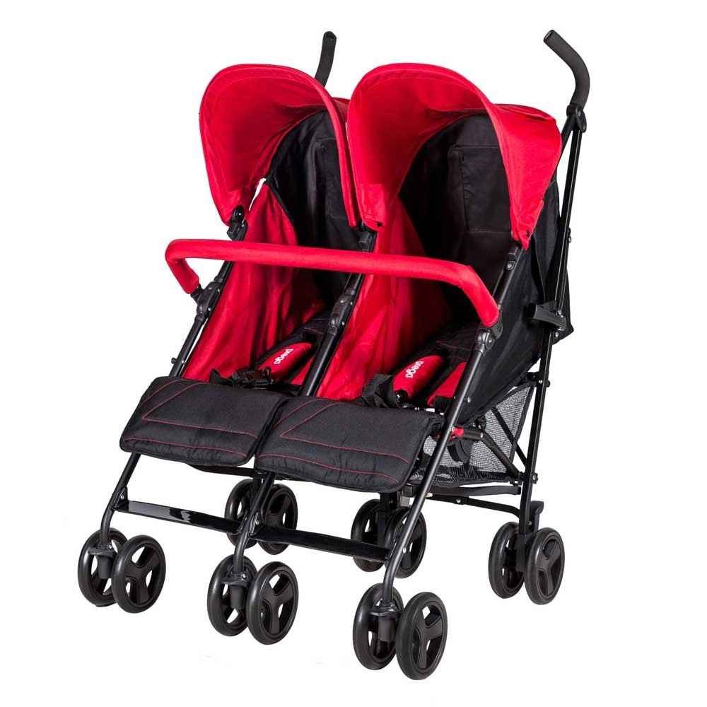 Prego Yan Yana İkiz Bebek Arabası Kırmızı