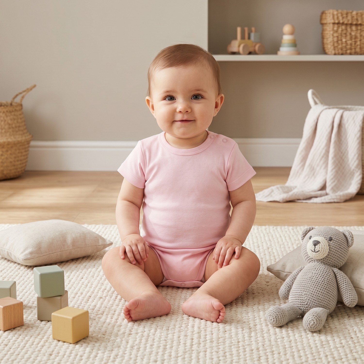Bebengo Kısa Kollu Bebek Body BU4021