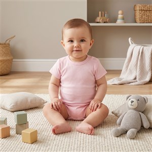 Bebengo Kısa Kollu Bebek Body BU4021 Pembe