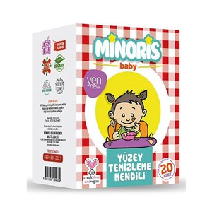 Minoris Baby Organik Yüzey Temizleme Mendili 20 Adet 