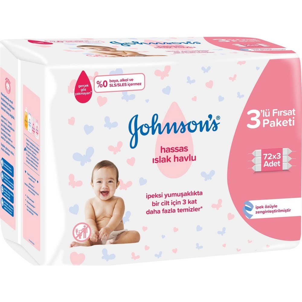 Johnson's Baby Islak Mendil Hassas Ekopaket 3'lü 