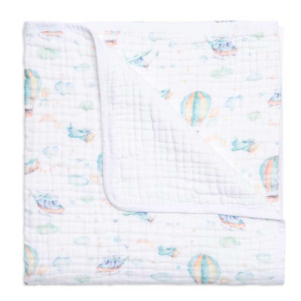 Funna Baby Tek Muslin Battaniye (4 Katlı) 120x120 cm Mavi