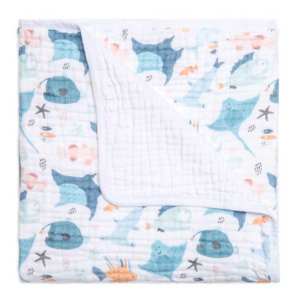 Funna Baby Tek Muslin Battaniye (4 Katlı) 120x120 cm Turkuaz