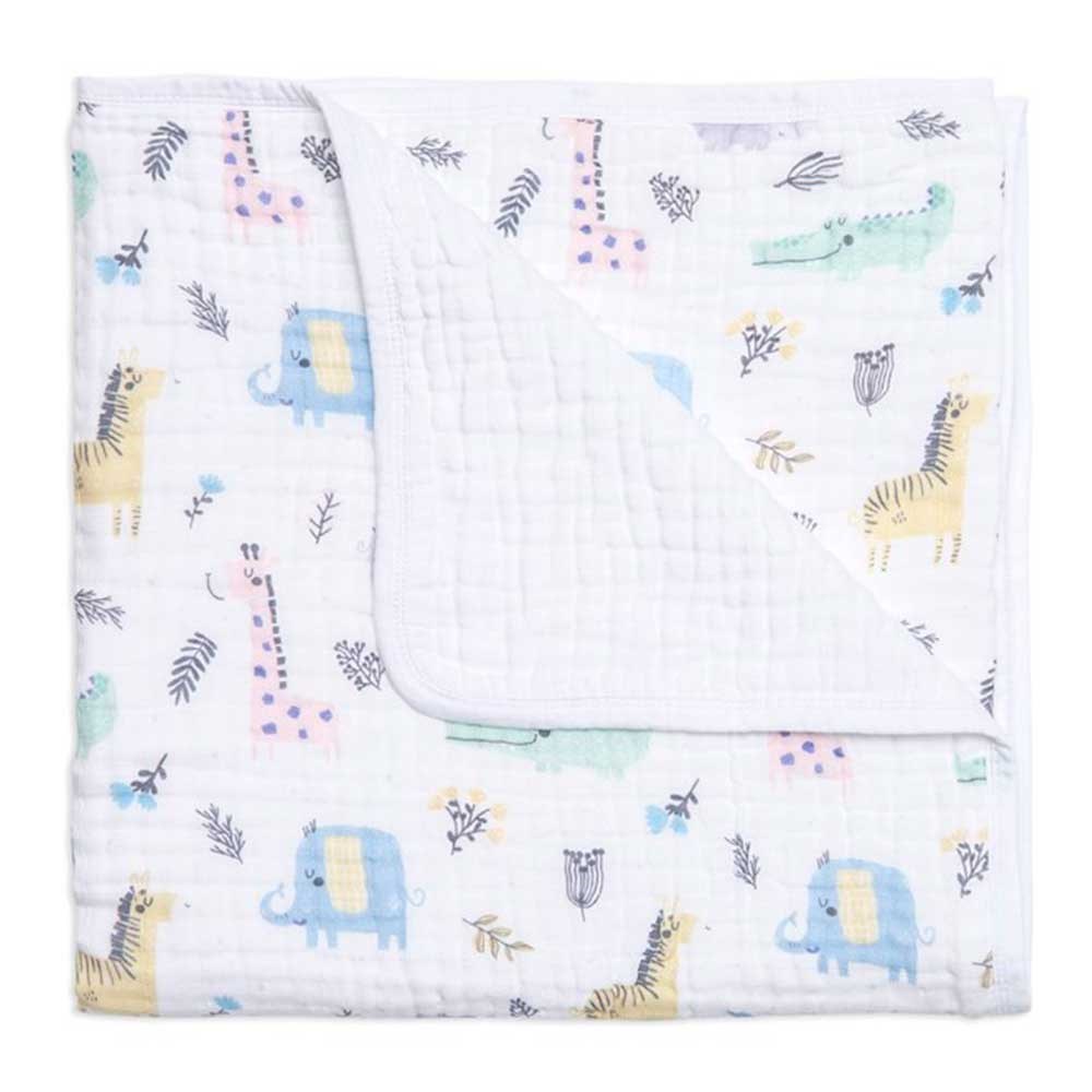 Funna Baby Tek Muslin Battaniye (4 Katlı) 120x120 cm Yeşil