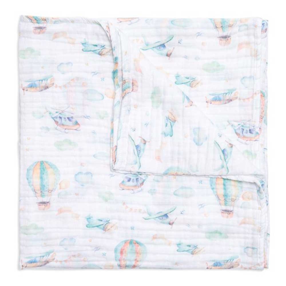 Funna Baby Tek Muslin Battaniye 120x120 cm Mavi