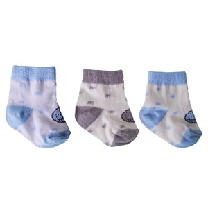 Bebengo 3'lü Soket Erkek Bebek Çorabı 9544 Krem-Mavi